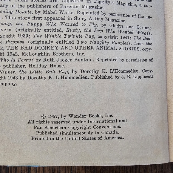 1950's Vintage Read Aloud Puppy Stories Wonder Books Paperback Book - Picture 4 of 8
